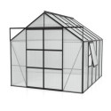 Serre de jardin Jupiter 8,3m² en alu noir et polycarbonate 6mm - Vitavia
