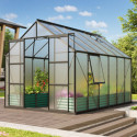 Serre de jardin Jupiter 9,9m² en alu noir et polycarbonate 6mm - Vitavia