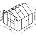 Serre de jardin Jupiter 6,7m² en alu noir et verre de sécurité 3mm - Vitavia