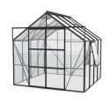 Serre de jardin Jupiter 6,7m² en alu noir et verre de sécurité 3mm - Vitavia
