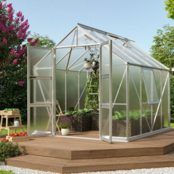 Serre de jardin Olymp 6,7m² en alu anodisé et polycarbonate 6mm - Vitavia