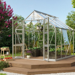 Serre de jardin Olymp 6,7m² en alu anodisé et verre de sécurité 3mm - Vitavia