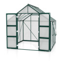 Serre de jardin Olymp 6,7m² en alu émeraude et polycarbonate 4mm - Vitavia