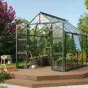 Serre de jardin Olymp 6,7m² en alu émeraude et verre de sécurité 3mm - Vitavia