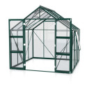 Serre de jardin Olymp 6,7m² en alu émeraude et verre de sécurité 3mm - Vitavia