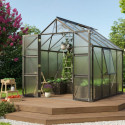 Serre de jardin Olymp 6,7m² en alu noir et polycarbonate 6mm - Vitavia