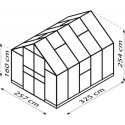 Serre de jardin Olymp 8,3m² en alu émeraude et polycarbonate 6mm - Vitavia