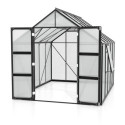 Serre de jardin Olymp 8,3m² en alu noir et polycarbonate 4mm - Vitavia