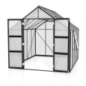 Serre de jardin Olymp 8,3m² en alu noir et polycarbonate 6mm - Vitavia