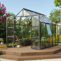 Serre de jardin Olymp 8,3m² en alu noir et verre de sécurité 3mm - Vitavia