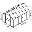 Serre de jardin Olymp 9,9m² en alu émeraude et polycarbonate 4mm - Vitavia