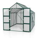 Serre de jardin Olymp 9,9m² en alu émeraude et polycarbonate 6mm - Vitavia