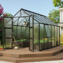 Serre de jardin Olymp 9,9m² en alu noir et polycarbonate 6mm - Vitavia