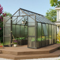 Serre de jardin Olymp 9,9m² en alu noir et polycarbonate 6mm - Vitavia