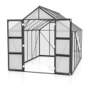 Serre de jardin Olymp 9,9m² en alu noir et polycarbonate 6mm - Vitavia