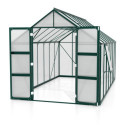 Serre de jardin Olymp 11,5m² en alu émeraude et polycarbonate 6mm - Vitavia