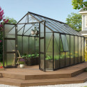 Serre de jardin Olymp 11,5m² en alu noir et polycarbonate 6mm - Vitavia