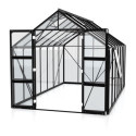 Serre de jardin Olymp 11,5m² en alu noir et verre de sécurité 3mm - Vitavia