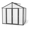 Serre de jardin Zeus Comfort 6,2m² en alu noir et polycarbonate 10mm - Vitavia