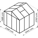 Serre de jardin Zeus Comfort 6,2m² en alu noir et polycarbonate 10mm - Vitavia