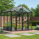 Serre de jardin Zeus Comfort 6,2m² en alu noir et vitrage combiné - Vitavia