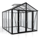 Serre de jardin Zeus Comfort 8,1m² en alu noir et vitrage combiné - Vitavia