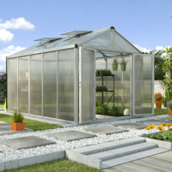 Serre de jardin Zeus Comfort 10m² en alu anodisé et polycarbonate 10mm - Vitavia