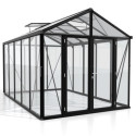 Serre de jardin Zeus Comfort 10m² en alu noir et vitrage combiné - Vitavia