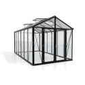 Serre de jardin Zeus Comfort 11,9m² en alu noir et vitrage combiné - Vitavia