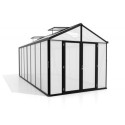 Serre de jardin Zeus Comfort 13,8m² en alu noir et polycarbonate 16mm - Vitavia