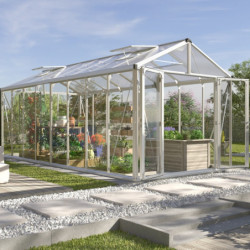 Serre de jardin Zeus Comfort 15,7m² en alu anodisé et vitrage combiné - Vitavia