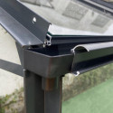 Serre adossée Prima 9,63m² en aluminium anthracite et verre trempé 4mm - Green Protect