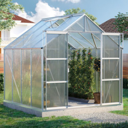Serre de jardin Uranus 6,7m² en alu anodisé et panneaux de PC 4mm - Vitavia