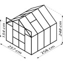 Serre de jardin Uranus 6,7m² en alu anodisé et panneaux de PC 4mm - Vitavia