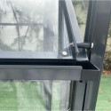 Serre de jardin 8,88m² en aluminium anthracite et verre trempé 4mm - Green Protect