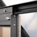 Serre de jardin Uranus 8,3m² en alu noir et panneaux de PC 6mm - Vitavia