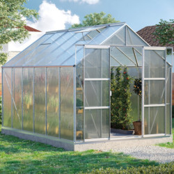 Serre de jardin Uranus 9,9m² en alu anodisé et panneaux de PC 6mm - Vitavia