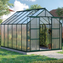 Serre de jardin Uranus 9,9m² en alu émeraude et panneaux de PC 6mm - Vitavia