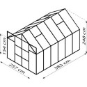 Serre de jardin Uranus 9,9m² en alu émeraude et panneaux de PC 6mm - Vitavia