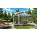 Serre de jardin Uranus 11,5m² en alu noir et panneaux de PC 4mm - Vitavia