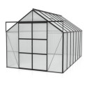 Serre de jardin Uranus 11,5m² en alu noir et panneaux de PC 4mm - Vitavia