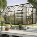 Serre de jardin Uranus 11,5m² en alu noir et panneaux de PC 6mm - Vitavia
