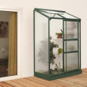 Serre adossée Ida 0,9m² en aluminium émeraude et panneaux PC 4mm - Vitavia
