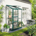 Serre adossée Ida 0,9m² en aluminium émeraude et verre de sécurité 3mm - Vitavia