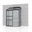 Serre adossée Ida 0,9m² en aluminium noir et verre de sécurité 3mm - Vitavia