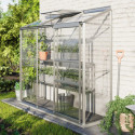 Serre adossée Ida 1,3m² en aluminium anodisé et verre de sécurité 3mm - Vitavia