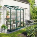 Serre adossée Ida 1,3m² en aluminium émeraude et verre de sécurité 3mm - Vitavia