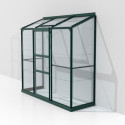 Serre adossée Ida 1,3m² en aluminium émeraude et verre de sécurité 3mm - Vitavia