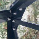 Serre de jardin 10,92m² en aluminium anthracite et verre trempé 4mm - Green Protect