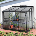 Serre adossée Ida 5,2m² en aluminium noir et panneaux PC 4mm - Vitavia